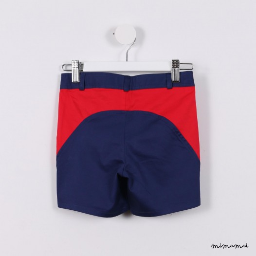 Contrast Yoke Shorts blue and red