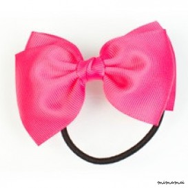 Medium Bow Ponytail Holder - Shocking Pink