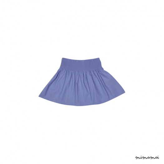 Jupe denim smock&eacute;e C&eacute;leste