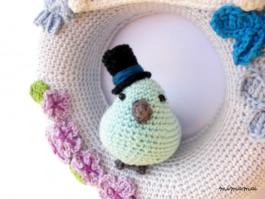 Personalized Nursery Wreath, Crochet Nursery Wall Art