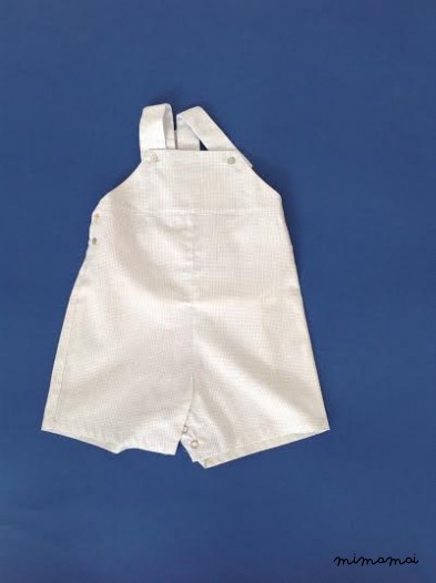 Salopette baby mini quadretto azzurro