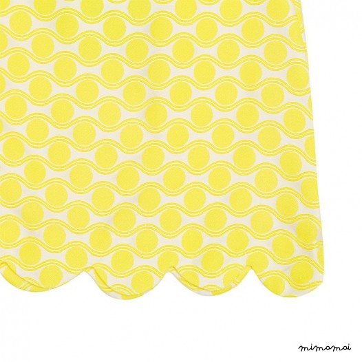 Scallop Hem Skirt yellow dots