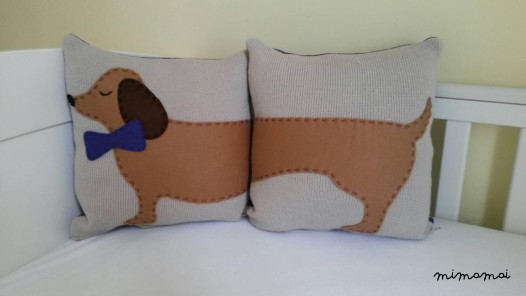 Dog cushion, Sausage dog cushion, daschund cushion set