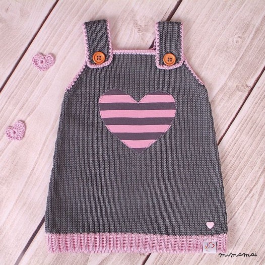Bambino vestito maglia abito cuore retr&ograve;