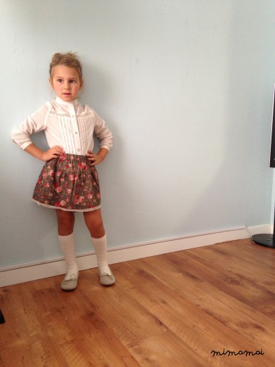 Girl ivory top, Toddler cotton top, Cotton top