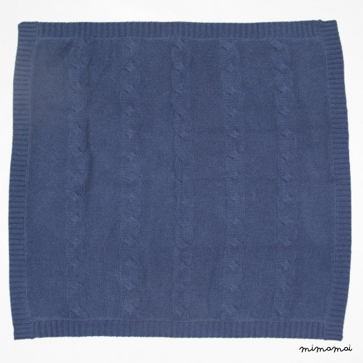 Cashmere Cable Blanket - Navy