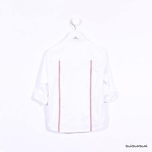 Slip-on Shirt with Embroidery white