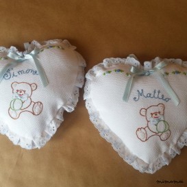 Cuori nascita personalizzati GEMELLI. Regalo nascita