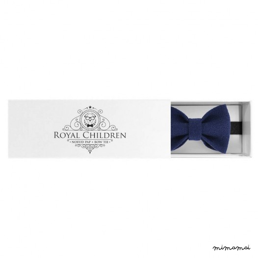 Child navy-bue bow tie, wool crepe