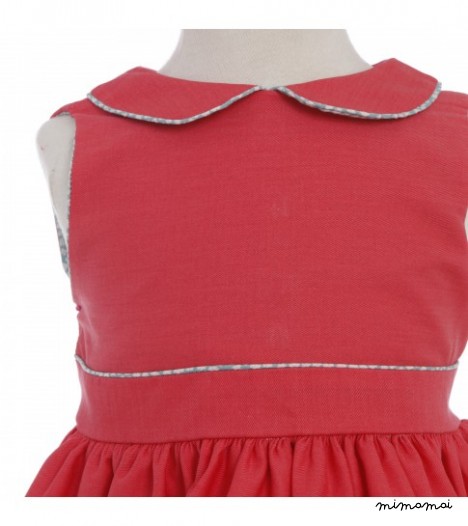 Millie Dress London Print in Raspberry
