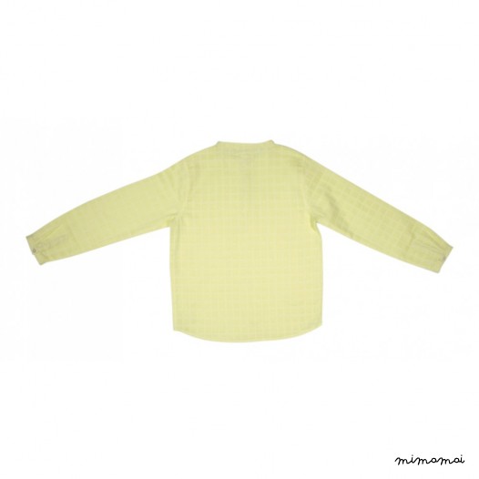 Chemise col mao en lange jaune Maxence