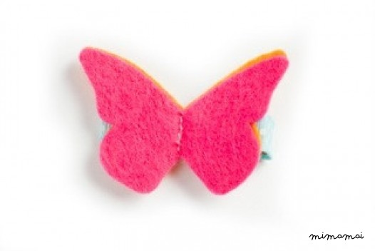 Butterfly Hair Clip Hot Pink