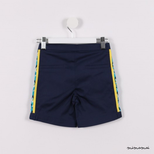 Piped Shorts with Cuffs blue