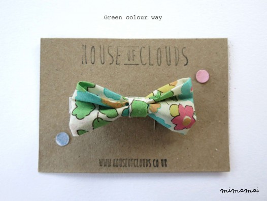 Liberty Fabric Bow Hair Clip - Green
