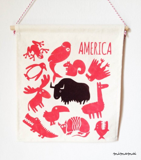AMERICA WILDLIFE wall flag