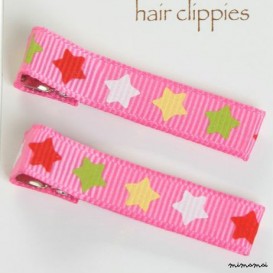 Pair of Charlotte Stars Pink Hairclips