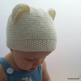 Baby bear hat, bear ears hat, polar bear hat, baby beanie, knitted baby hat