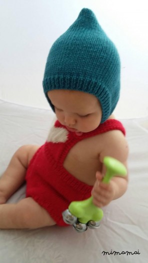 baby hat, knitted pixie cap, baby winter hat, new born photo prop 0-6 months