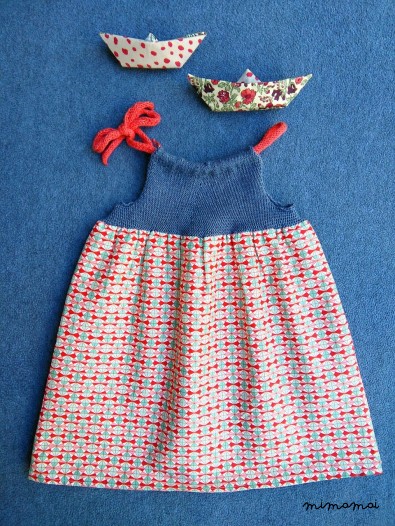 Abitino in tessuto tricot e cotone liberty fantasia