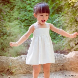 Toddler linen dress, Girls Beige dress, Toddler dress, Romantic Girls dress