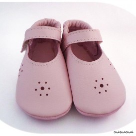 Scarpa suola morbida a mano in pelle - Sandalo, rosa, per bambine