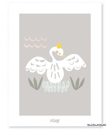 Affiche vintage cygne