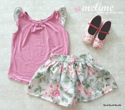 Girl Blouse with Shorts Set