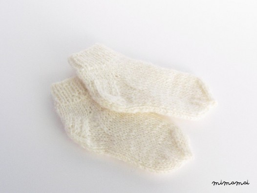 Infant wool socks - newborn gift, baby shower - white - made to order