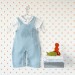 Maglia bambino tuta, cielo blu, maglia di pesce. 100% cotone.