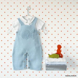 Maglia bambino tuta, cielo blu, maglia di pesce. 100% cotone.