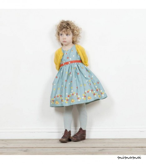 Girls Classic Cotton Cardigan in Mustard
