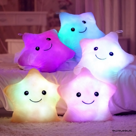 Star LED light up cushion - Yellow