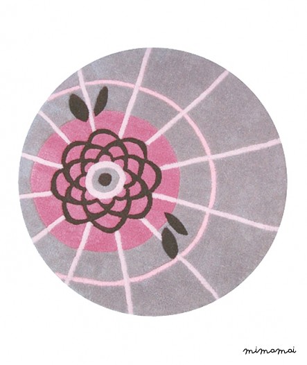 Tapis fleurs b&eacute;b&eacute; (&Oslash;80cm) - OMBRELLE FLEURS DE LOTUS