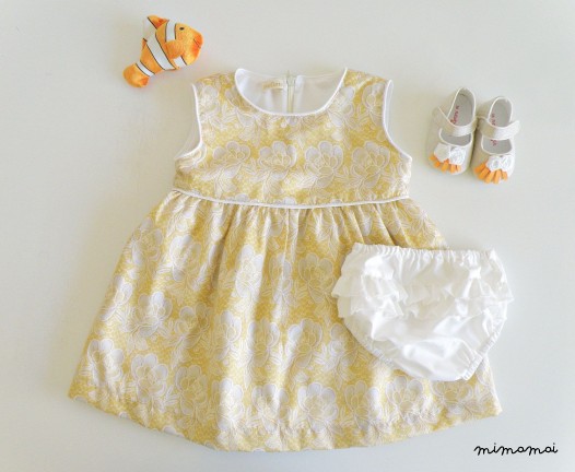 Little Girl Gold Floral Dress