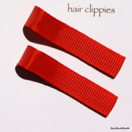 Pair of Plain Red Hairclips