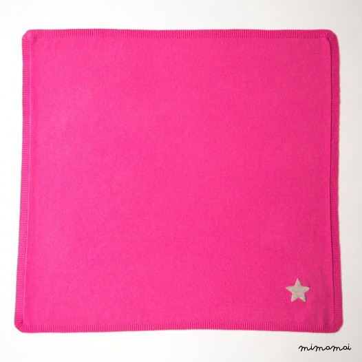 Cashmere Baby Blanket with Star - Pink