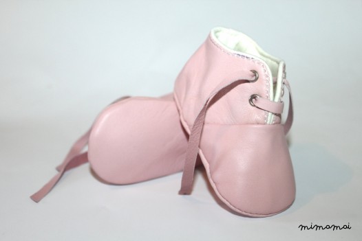3-6 Months Slippers / Baby Shoes Lamb Leather pastel pink