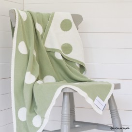 Green Spotty Reversible Cotton Baby Blanket