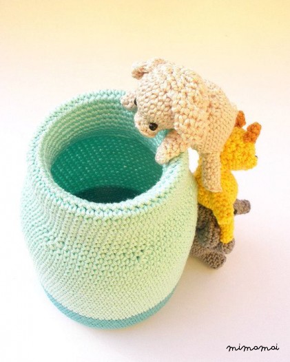 Crochet pen holder - Cute desk accessories - Animals pencil holder - Crochet office decor