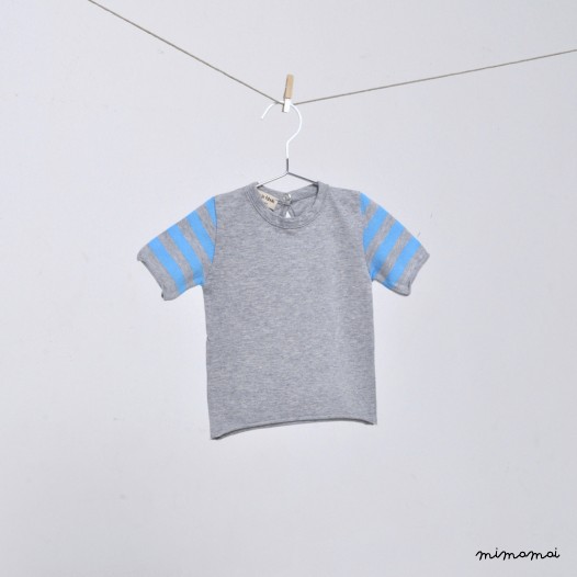 T Shirt Cannella Nebbia Celeste