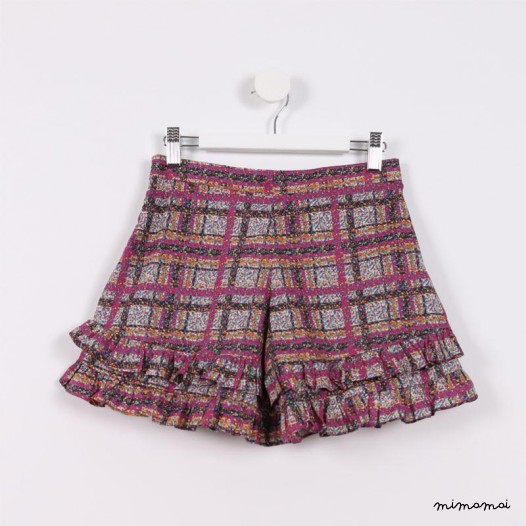 Frilly Hem Shorts purple and black
