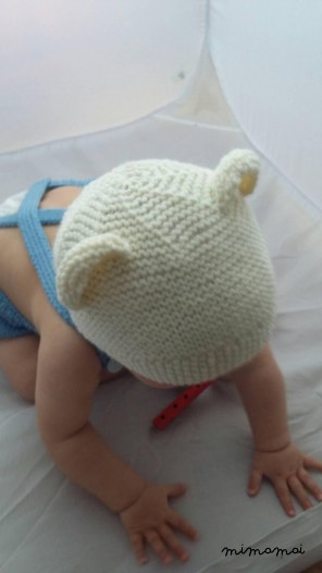 Baby bear hat, bear ears hat, polar bear hat, baby beanie, knitted baby hat