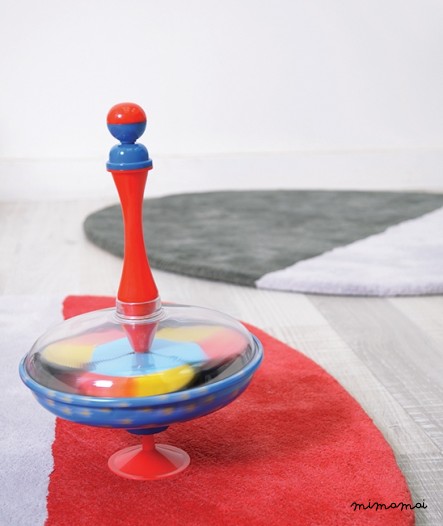 TAPIS COTON (80x78cm) - STONE POPPY RED