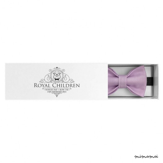 Child purple bow tie, cotton satin