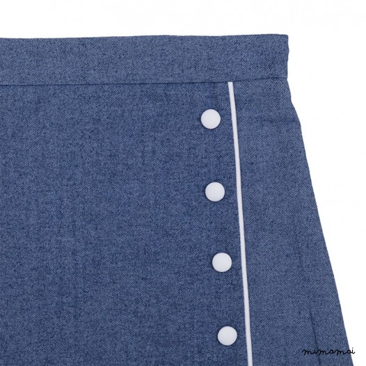 Faux Wrap Skirt dark denim
