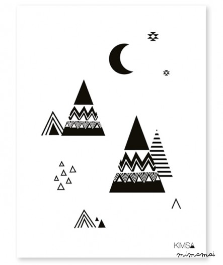 Poster enfant origami montagnes