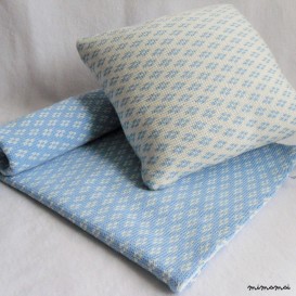 Baby Knit Blanket/ Powder Blue - Set