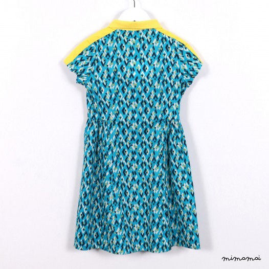 Button-down Long Dress green graphic