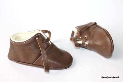 12-18 Months Slippers / Baby Shoes Lamb Leather OwO SHOES Brown