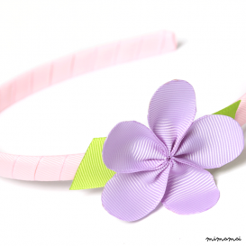 Allie Lavender Flower on Pink Headband